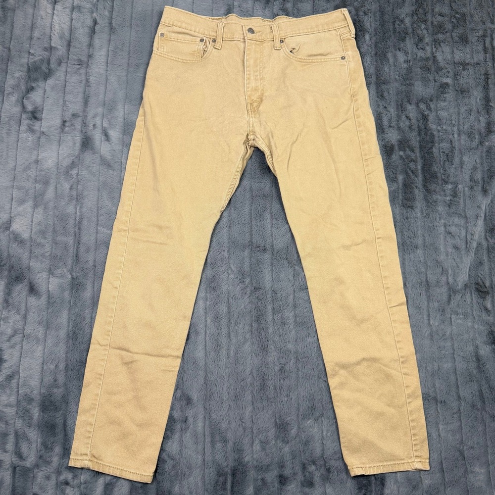 Levis 512 Slim Taper Fit Khaki Tan Pants Mens 34x32 28833-0481 Stretch Chino